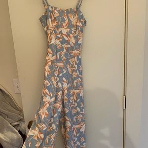 Blue and orange jumpsuit